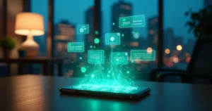 Agente de IA em nuvem organizando conversas de WhatsApp em funis de vendas