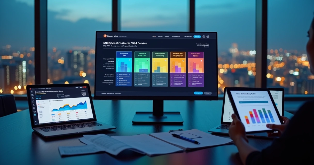 Painel com gráficos comparando CRMs de vendas no Brasil
