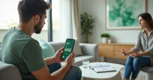 Pessoa mostrando no celular ganhos em comissões com indicações do WaSpeed